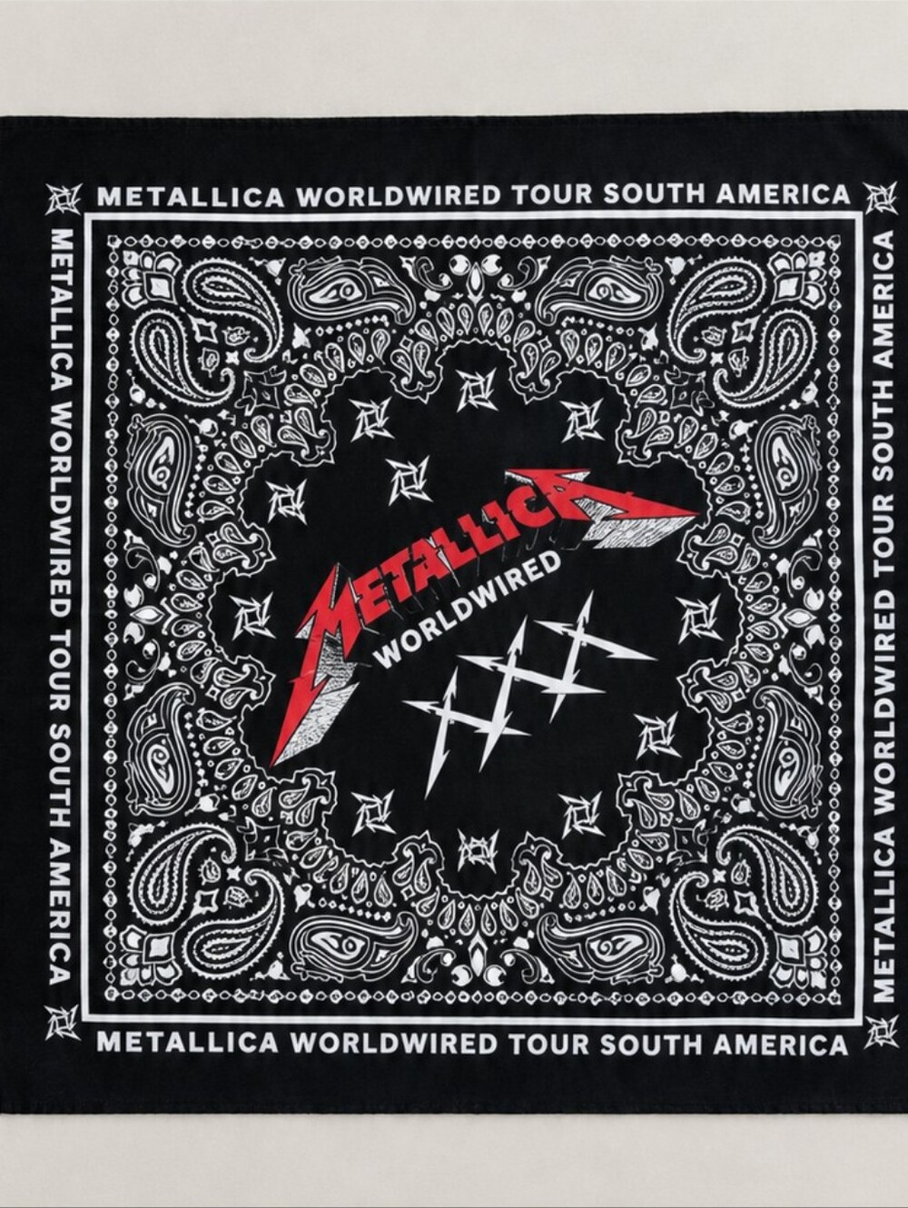South America Metallica WorldWired Tour Black & Red Bandana
